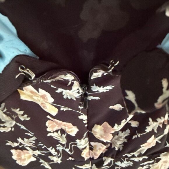 CeCe Black and Floral Pattern Wide Leg Pantsuit with Spaghetti Straps 14 - Picture 8 of 11